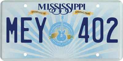 MS license plate MEY402