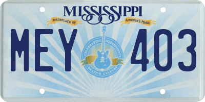 MS license plate MEY403