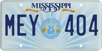 MS license plate MEY404