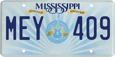 MS license plate MEY409