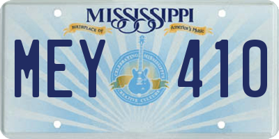 MS license plate MEY410