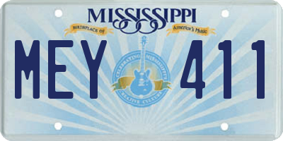 MS license plate MEY411