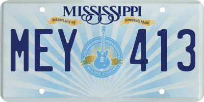 MS license plate MEY413