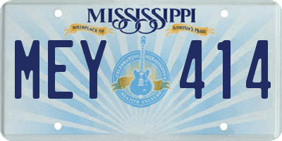 MS license plate MEY414