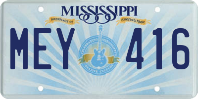 MS license plate MEY416