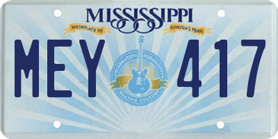 MS license plate MEY417