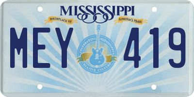 MS license plate MEY419