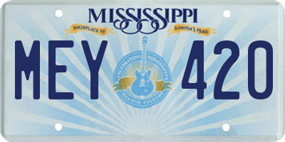 MS license plate MEY420