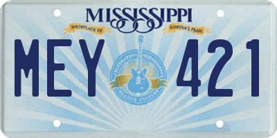 MS license plate MEY421