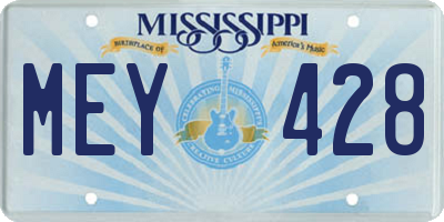 MS license plate MEY428