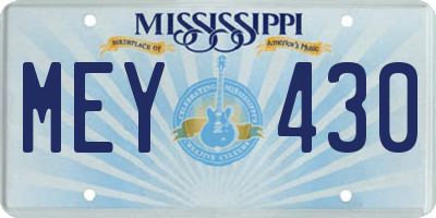 MS license plate MEY430