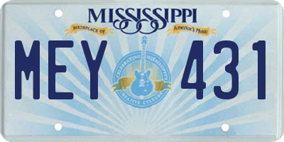 MS license plate MEY431