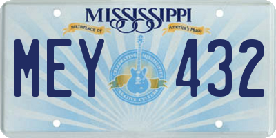 MS license plate MEY432