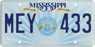 MS license plate MEY433