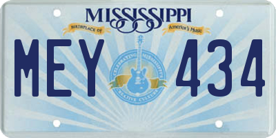 MS license plate MEY434