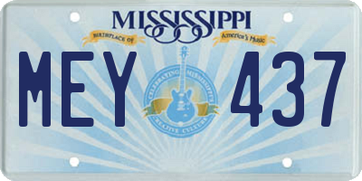 MS license plate MEY437