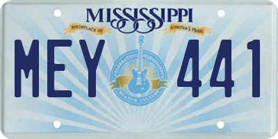 MS license plate MEY441