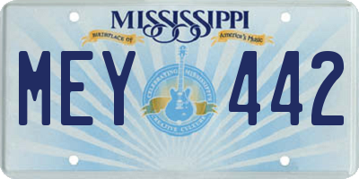 MS license plate MEY442