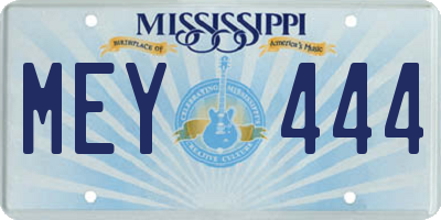 MS license plate MEY444