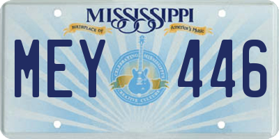 MS license plate MEY446