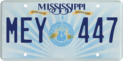 MS license plate MEY447