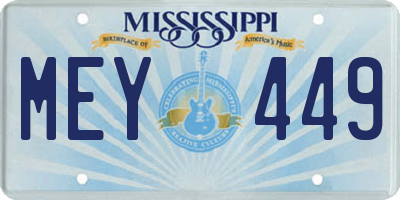 MS license plate MEY449