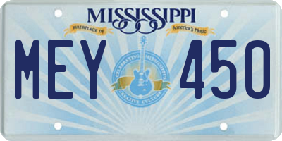 MS license plate MEY450
