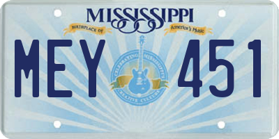 MS license plate MEY451