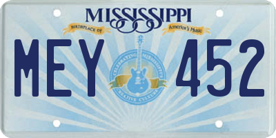 MS license plate MEY452