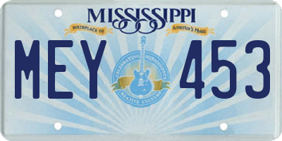 MS license plate MEY453
