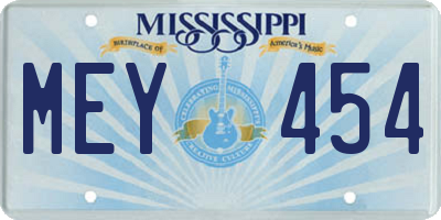 MS license plate MEY454