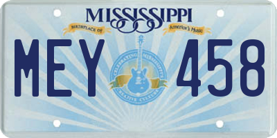 MS license plate MEY458