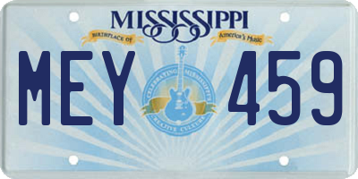 MS license plate MEY459