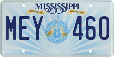 MS license plate MEY460
