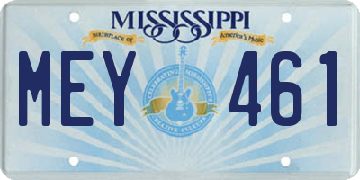 MS license plate MEY461