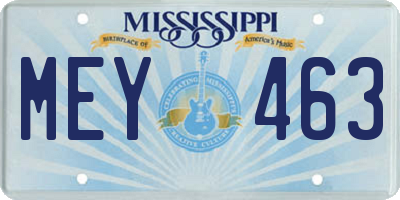 MS license plate MEY463