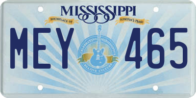 MS license plate MEY465