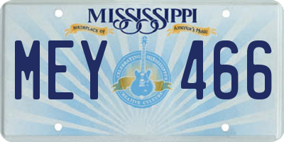 MS license plate MEY466