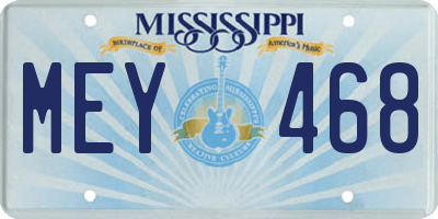MS license plate MEY468