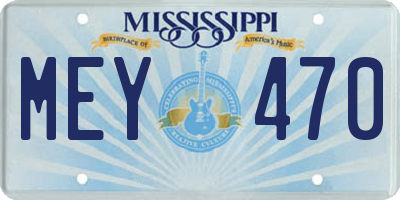 MS license plate MEY470