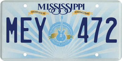 MS license plate MEY472