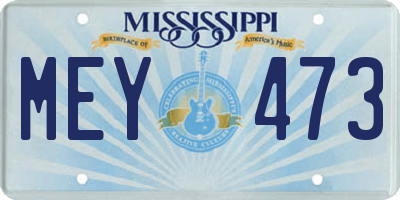 MS license plate MEY473