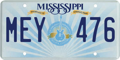MS license plate MEY476