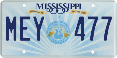 MS license plate MEY477