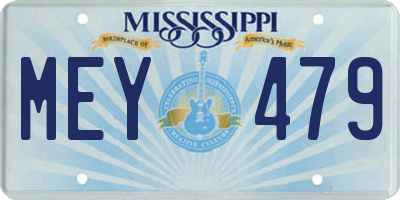 MS license plate MEY479