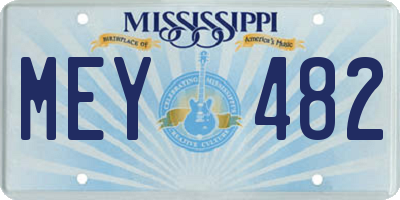 MS license plate MEY482
