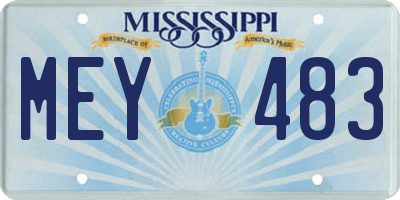 MS license plate MEY483