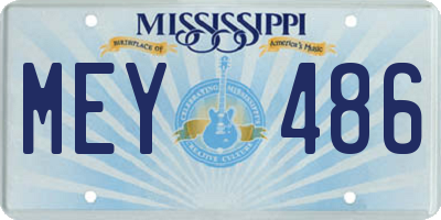 MS license plate MEY486