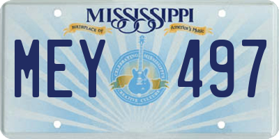 MS license plate MEY497