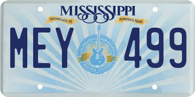 MS license plate MEY499